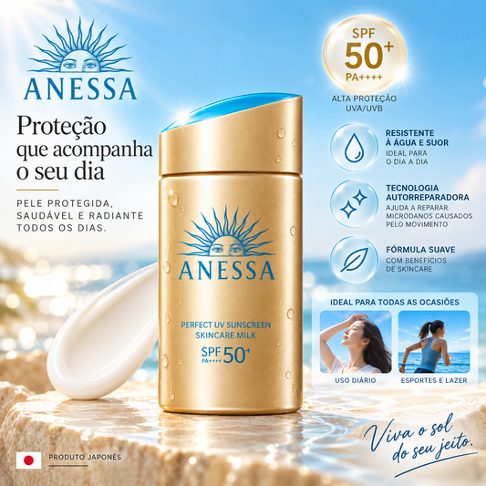 Protetor Solar Japonês Shiseido Anessa Perfect UV Skincare Milk FPS 50+ PA++++ – 60ml