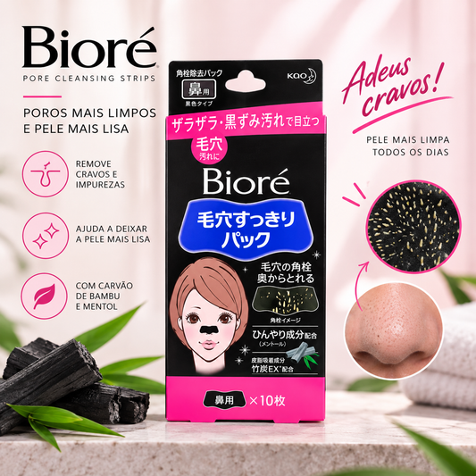 Adesivo Bioré para Remoção de Cravos com Carvão de Bambu – 10 Unidades