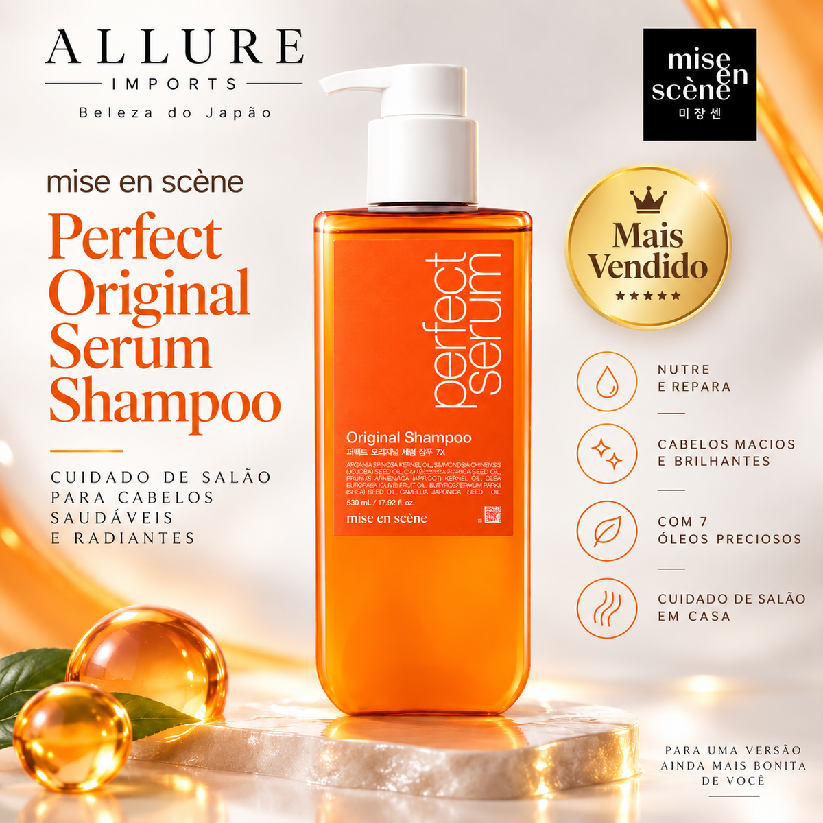 Shampoo Mise en Scène Perfect Serum Original 680ml