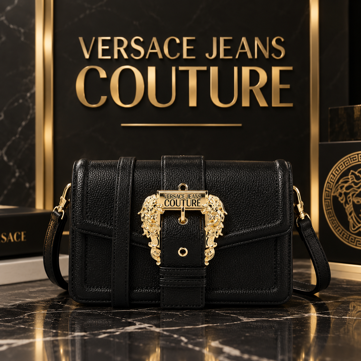 Versace Jeans Couture – Bolsa Transversal Preta