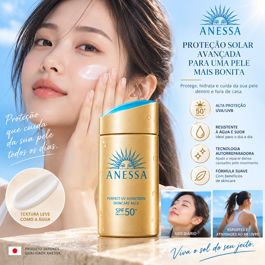 Protetor Solar Japonês Shiseido Anessa Perfect UV Skincare Milk FPS 50+ PA++++ – 60ml